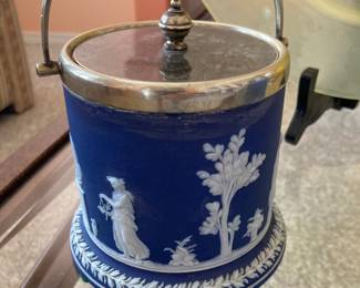 Wedgwood Blue Jasperware Biscuit Jar