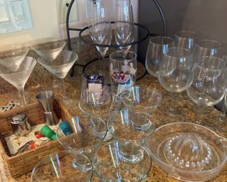 Assortment of Martini & Wine Glasses