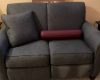 Charcoal Gray Tweed Love Seat