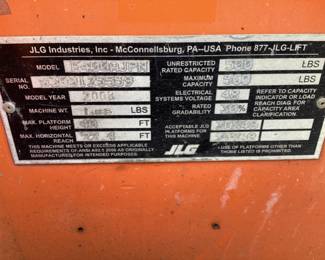 2008 JLG BOOMLIFT, MODEL E400AJP NARROW, 40’ BOOM, IN GOOD WORKING CONDITION