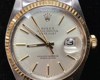 1982 ROLEX DATEJUST 36mm 14KT GOLD & STAINLESS MEN’S AUTOMATIC WATCH, MOVEMENT CALIBER 3035, JUBILEE BRACELET WITH 455j ENDLINKS, FLUTED BEZEL, MODEL 16013, RECENTLY SERVICED