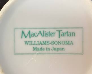 WILLIAMS SONOMA TARTAN PLAID TEA SET