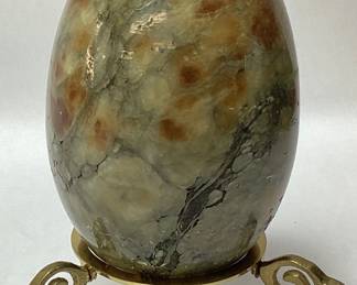 HAND CARVED ITALIAN ALABASTER EGG