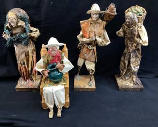 4 PAPER MACHE’ MEXICAN FOLK ART SCULPTURES