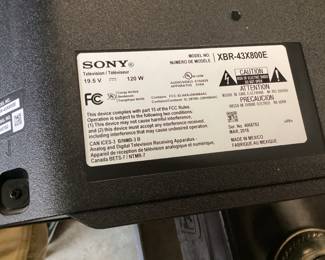 SONY 43’’ BRAVIA TELEVISION MODEL XBR-43