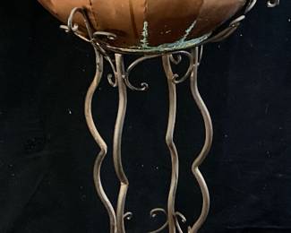 IRON PLANT STAND & COPPER POT