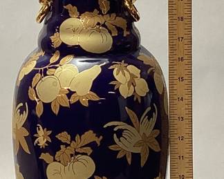 COBALT BLUE & GOLD VASE