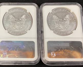 (2) 2017 SILVER AMERICAN EAGLES