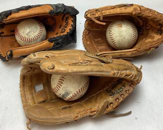 BASEBALL GLOVES AND BASEBALLS