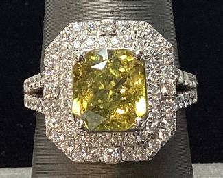 PLATINUM SAPPHIRE & DIAMOND RING, SIZE 7.25, G.I.A. CERTIFIED RARE UNHEATED SAPPHIRE, 3.02cts SAPPHIRE, 0.80cts DIAMONDS 9.9g TOTAL WEIGHT, AIGL APPRAISAL $28,761.00,