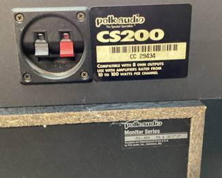 3 POLK AUDIO SPEAKERS, R, L  & CENTER CS200,