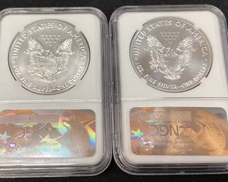 (2) 2017 SILVER AMERICAN EAGLES,
