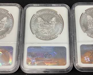 (3) 2017 SILVER AMERICAN EAGLES