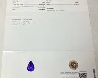 PLATINUM TANZANITE & DIAMOND RING, SIZE 7.25, 8.47cts TANZANITE, 1.57cts DIAMONDS, 15g TOTAL WEIGHT

AIGL APPRAISAL $39,418.00,