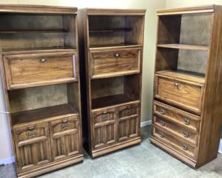 3 MID CENTURY DREXEL FURNITURE BOOKSHELVES