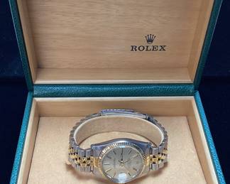 1982 ROLEX DATEJUST 36mm 14KT GOLD & STAINLESS MEN’S AUTOMATIC WATCH, MOVEMENT CALIBER 3035, JUBILEE BRACELET WITH 455j ENDLINKS, FLUTED BEZEL, MODEL 16013, RECENTLY SERVICED
