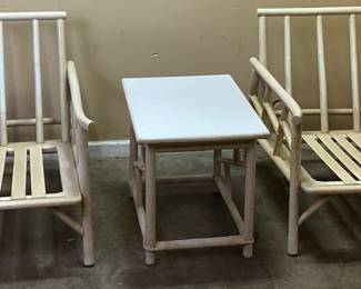 FICKS REED RATTAN LOUNGE CHAIRS &