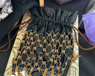 Art Deco Black/Gold Draw String Bag