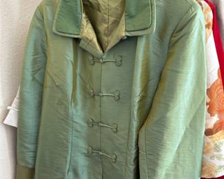 Liongyu 100% Silk Chinese Iridescent Green Jacket - Size XXL