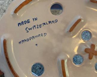 Blue & White Hand Painted Pottery Warmer - Made in Switzerland