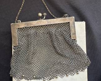 Silver Chainmail Mesh Evening Bag 