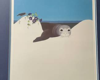 Matted Print "Hawaiian Monk Seal" by Rosalie Rupp Prussing