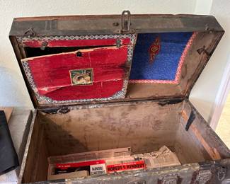 Leather Portmanteau Wooden Steamer Trunk