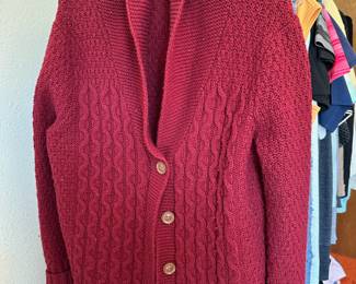 Eddie Bauer Red Cardigan Sweater