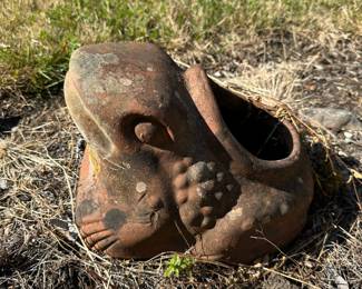 Terra Cotta Frog Figural Planter