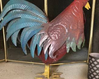 Metal Rooster Statue