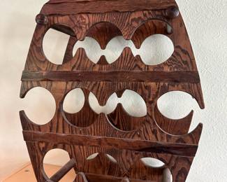 Wooden Barrel Shaped Wine Rack