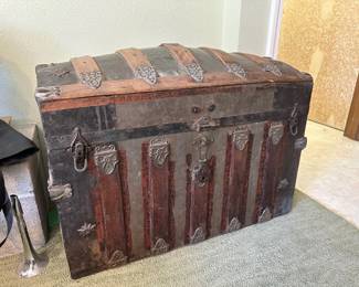 Leather Portmanteau Wooden Steamer Trunk