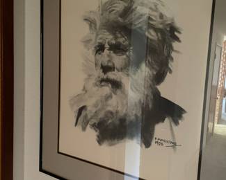 1970 Framed & Matted Print "Eighty Winters" by Fred Machetanz