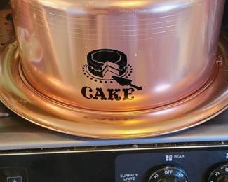 West Bend Aluminum Copper Cake Carrier