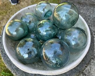 Assortment of Blue Glass Floats