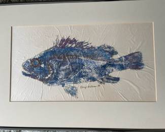 Matted Rubbing Print of Rock Fish by Cheryl Williams 