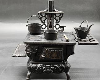 Salesman Sample Crescent Cast Iron Stove w/ Accessories