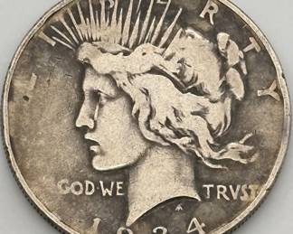 1934 Silver Peace Dollar Coin