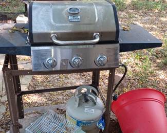 BBQ grill gas bottle ready to go