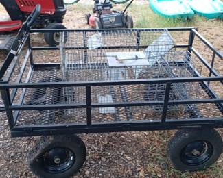 4 wheel garden cart handle or pull behind mower