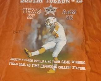 Justin Tucker shirt UT kicker Ravens all star holds record for longest field goal 66 yards