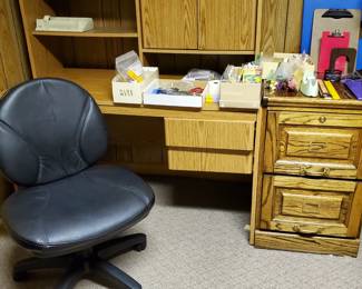Desk, Office Chair, File Cabinet, Office Items