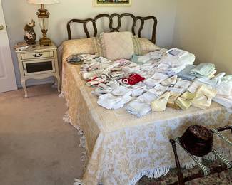 Drexel French Provincial gold leaf full size bed