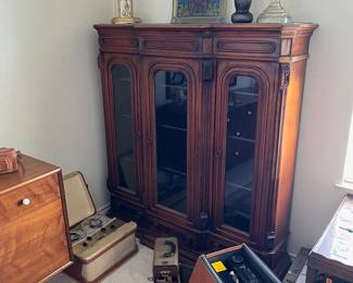 antique wood/glass book case
