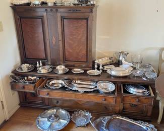 sterling and silverplate serving pieces