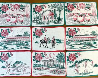 Vintage Greenbrier Resort Cocktail Napkins