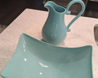 ceramic bowl and pitcher