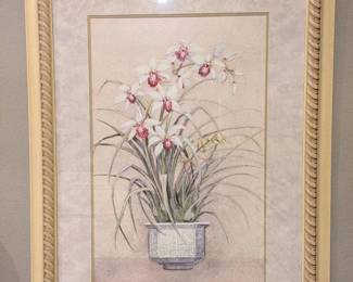 Potted Orchid, Beautiful Wooden Frame, Matted