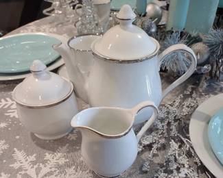 NIKKO "Band of Platinum" Tea Set