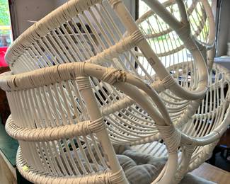 Serena Lilly hanging wicker chairs. New $398. Come check out our $$.